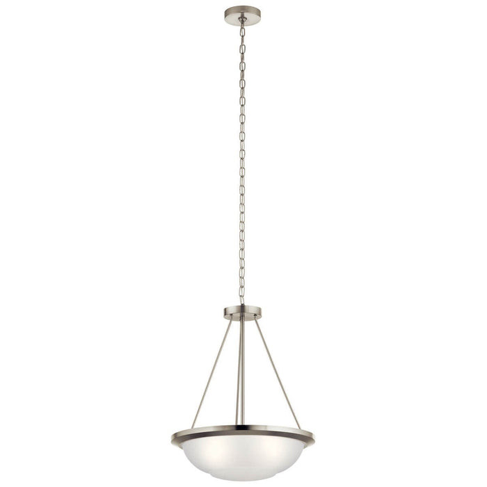 Kichler 22.75 Inch Three Light Pendant with Clear Satin Etched Glass