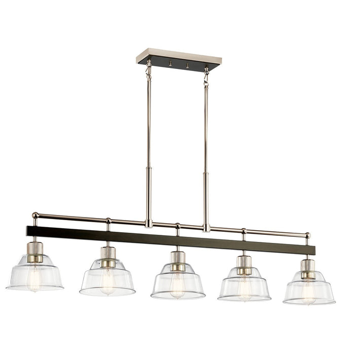 Kichler 19 Inch Five Light Linear Chandelier with Clear Glass