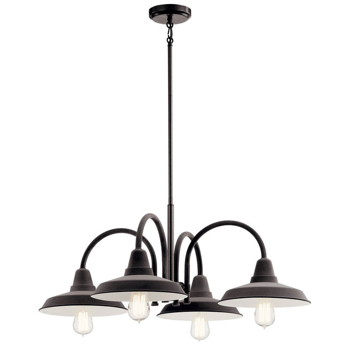 Kichler 12.5 Inch Four Light Chandelier In Black Finish