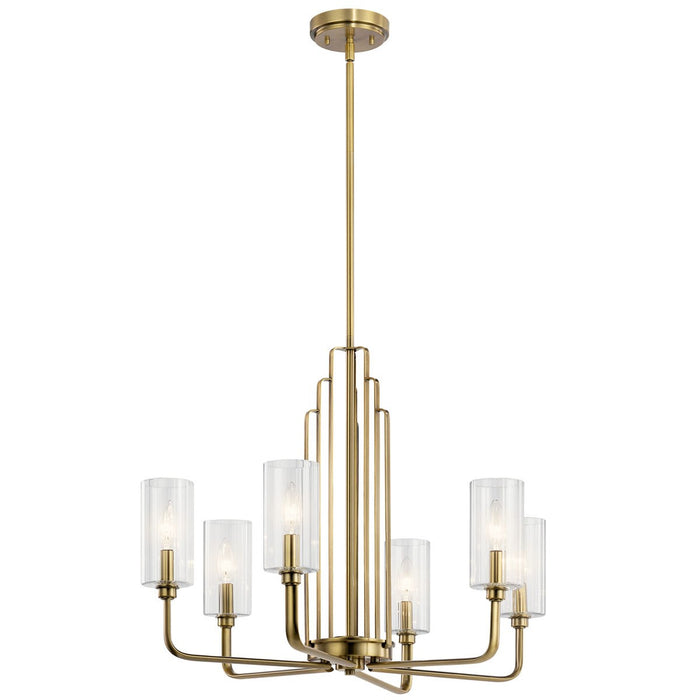 Kichler 20.75 Inch Six Light Chandelier with Clear Fluted Glass