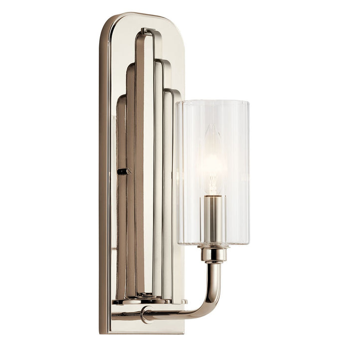 Kichler 14 Inch One Light Wall Sconce with Clear Fluted Glass