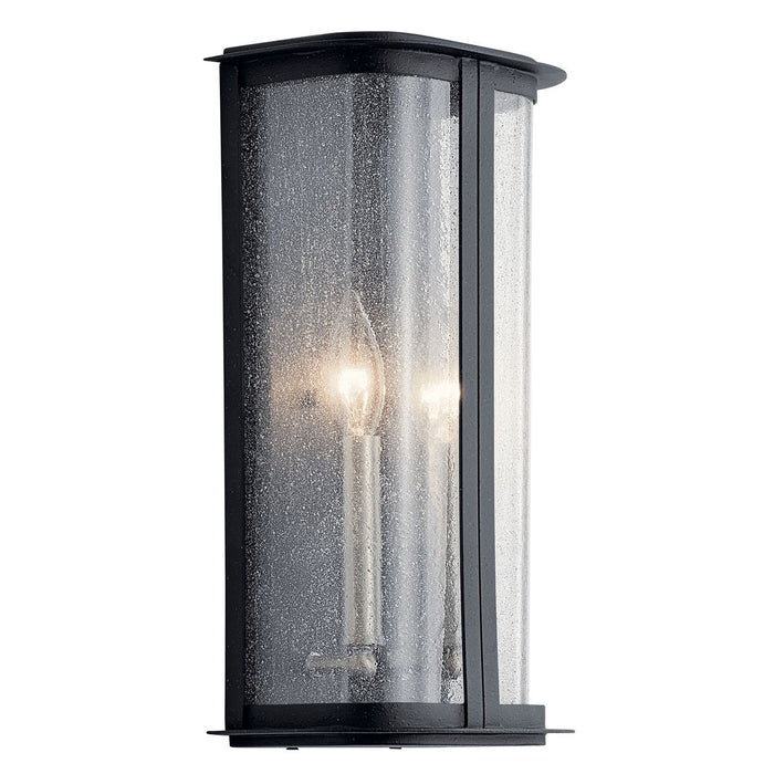 Kichler 14.25 Inch Two Light Outdoor Wall Mount In Black Finish