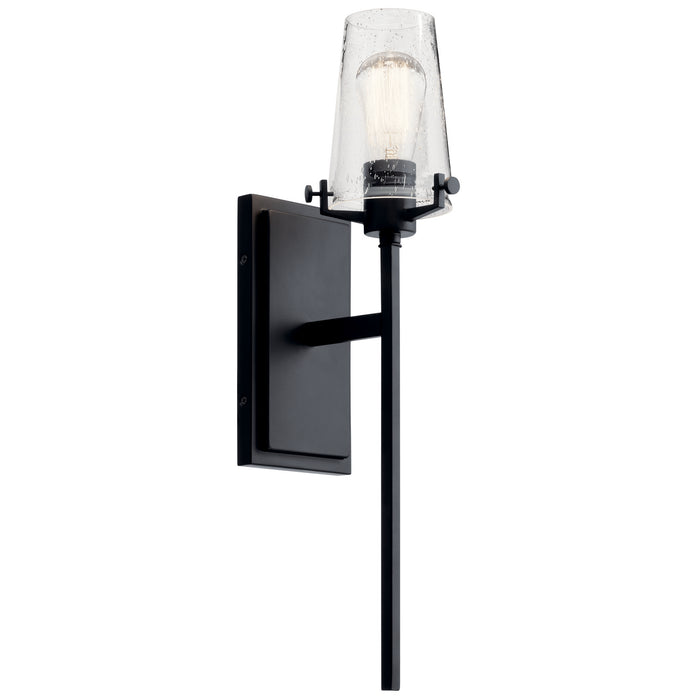 Kichler One Light Wall Sconce with Clear Seeded Glass