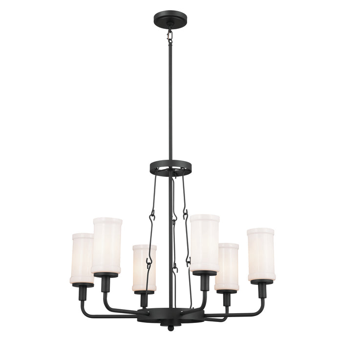 Kichler 23.75 Inch Six Light Chandelier with Opal Glass