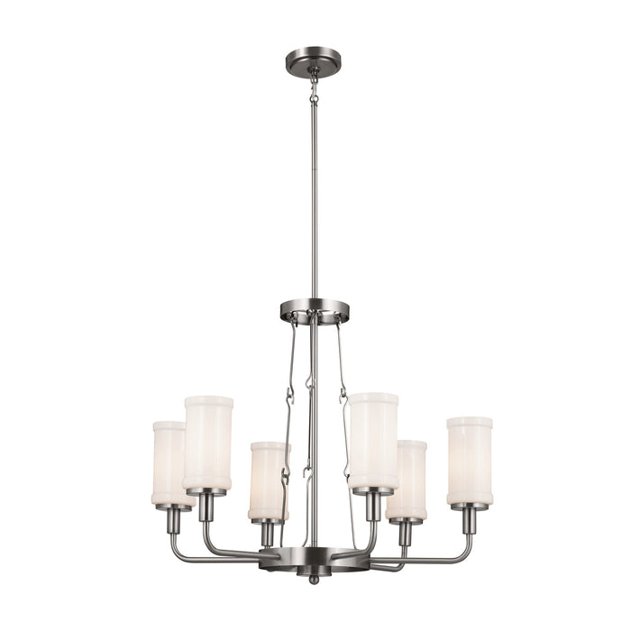 Kichler 23.75 Inch Six Light Chandelier with Opal Glass