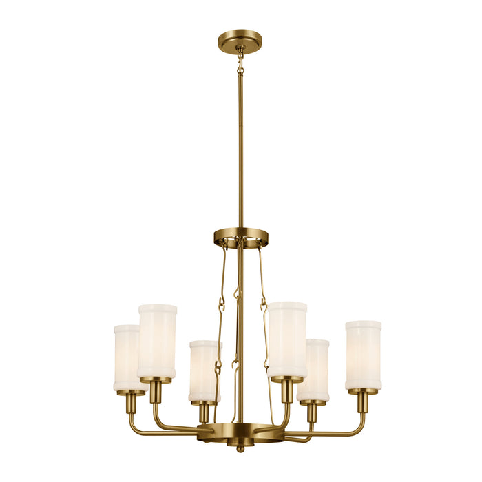 Kichler 23.75 Inch Six Light Chandelier with Opal Glass