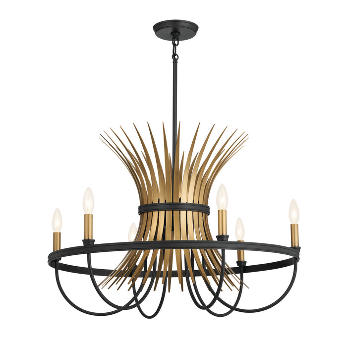 Kichler 19.5 Inch Six Light Chandelier In Two Tone Finish