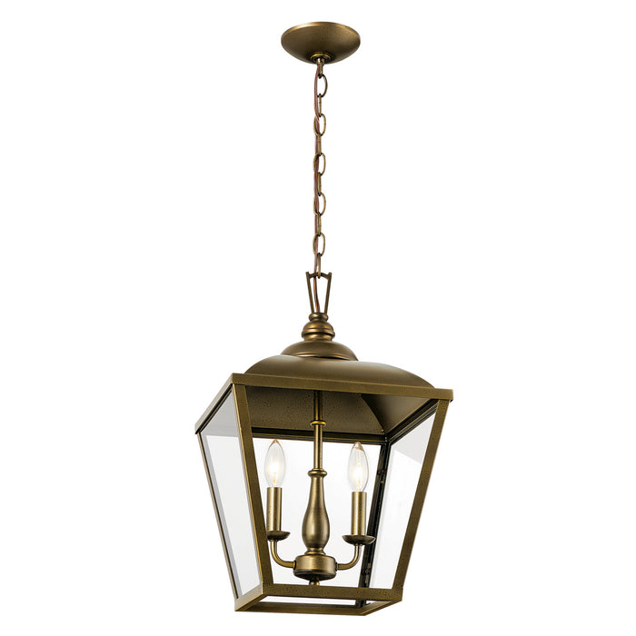 Kichler 12.5 Inch Two Light Foyer Pendant with Transparent Glass