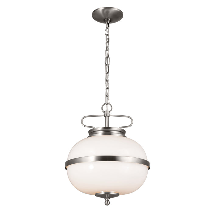 Kichler 12.25 Inch Two Light Pendant with Clean Opal Glass