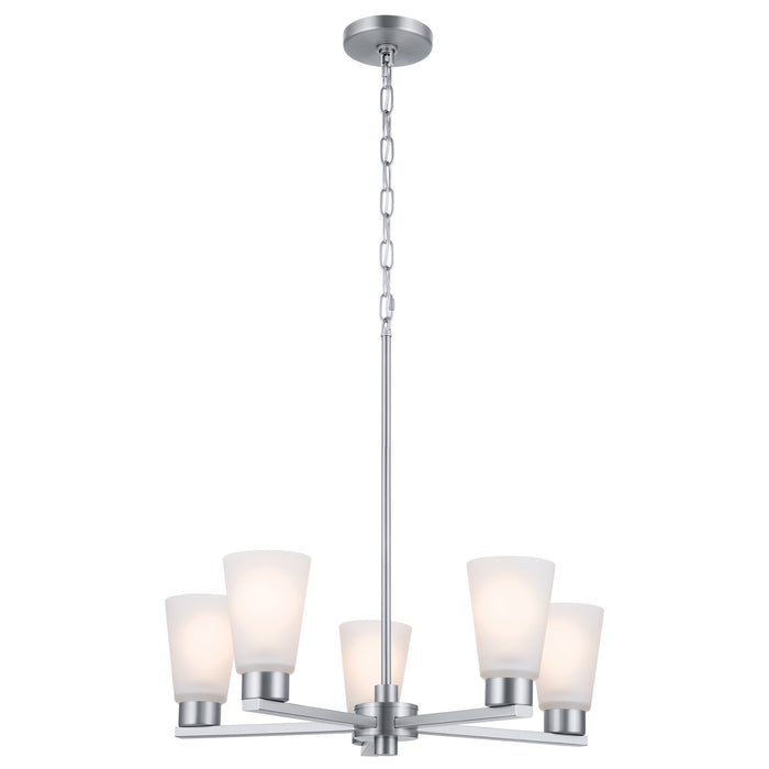 Kichler 15 Inch Five Light Chandelier with Clear Satin Etched Glass