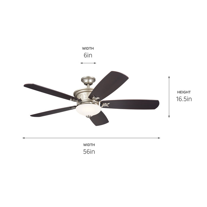 Kichler 56 Inch Ceiling Fan Dimmable 3000K LED light