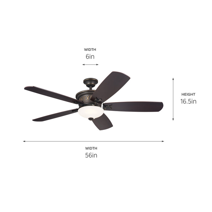 Kichler 56 Inch Ceiling Fan Dimmable 3000K LED light