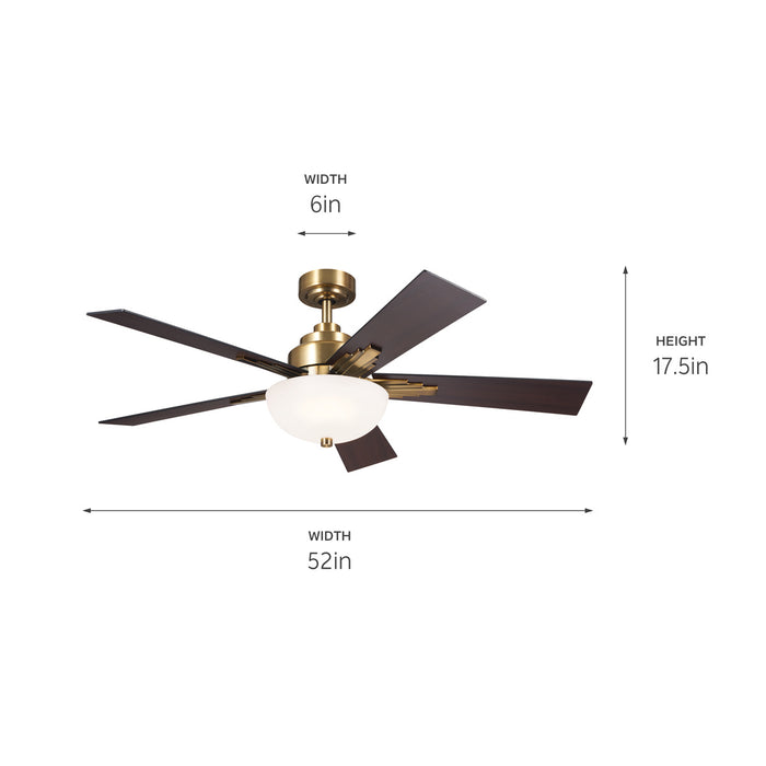 Kichler 52 Inch Ceiling Fan with Dimmable 3000K LED light