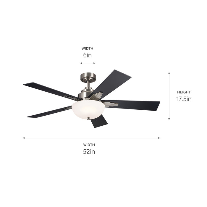 Kichler 52 Inch Ceiling Fan with Dimmable 3000K LED light