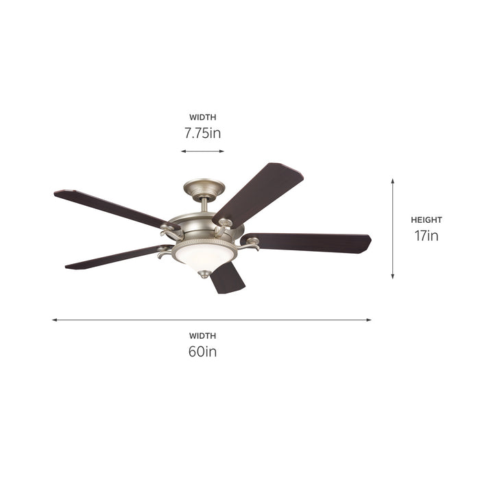 Kichler 60 Inch Ceiling Fan with 8-Inch Integrated, Dimmable 3000K LED light