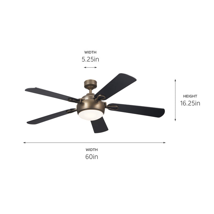 Kichler 60 Inch Ceiling Fan with Steel body and Plywood Blades