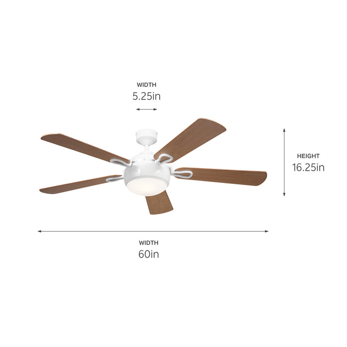 Kichler 60 Inch Ceiling Fan with Steel body and Plywood Blades