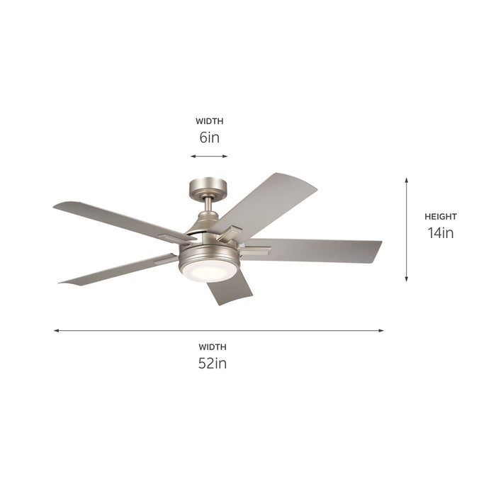 Kichler 52 Inch Ceiling Fan with Steel Body and Lightweight ABS Blades