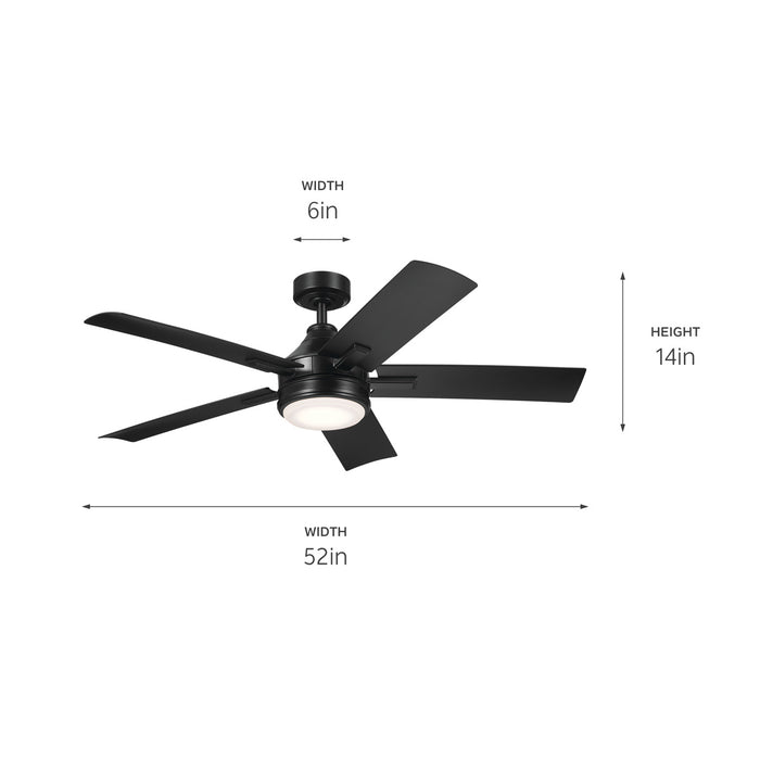 Kichler 52 Inch Ceiling Fan with Steel Body and Lightweight ABS Blades