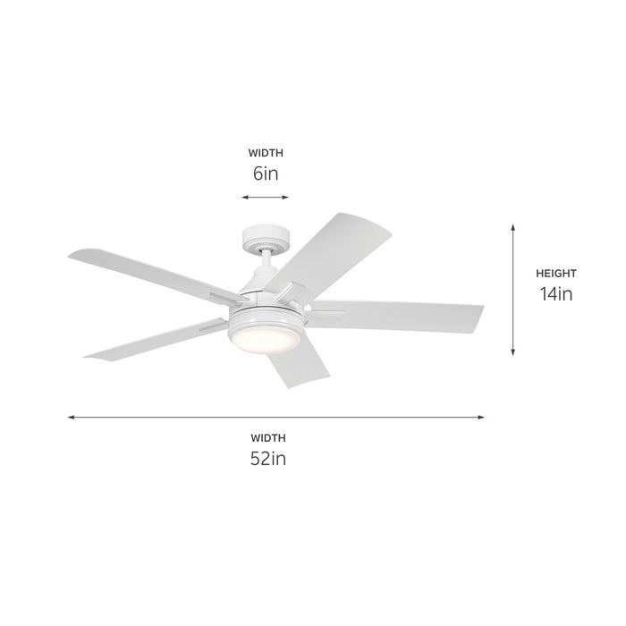 Kichler 52 Inch Ceiling Fan with Steel Body and Lightweight ABS Blades