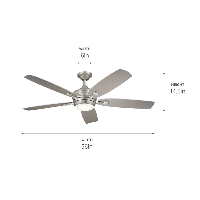 Kichler 56 Inch Ceiling Fan with 4-Inch Integrated, Dimmable 3000K LED Light