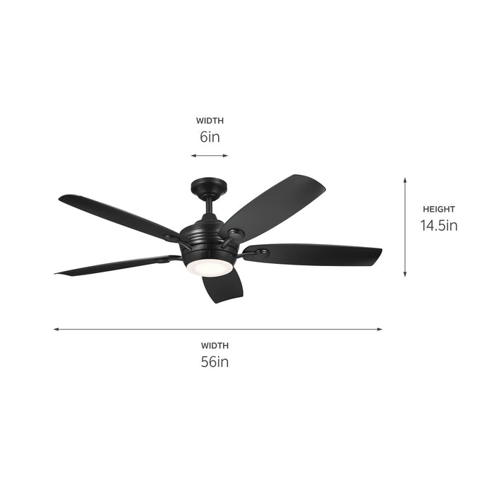 Kichler 56 Inch Ceiling Fan with 4-Inch Integrated, Dimmable 3000K LED Light