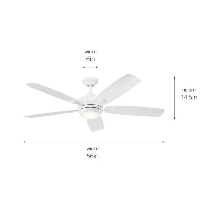 Kichler 56 Inch Ceiling Fan with 4-Inch Integrated, Dimmable 3000K LED Light