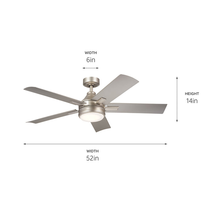 Kichler 52 Inch Ceiling Fan with 4 Inch Integrated, Dimmable 3000K LED