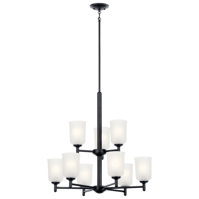 Kichler Nine Light Chandelier with Removable Glass