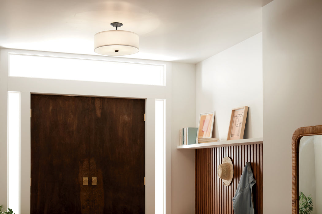 Kichler Three Small Round Light Semi Flush Mount In Black