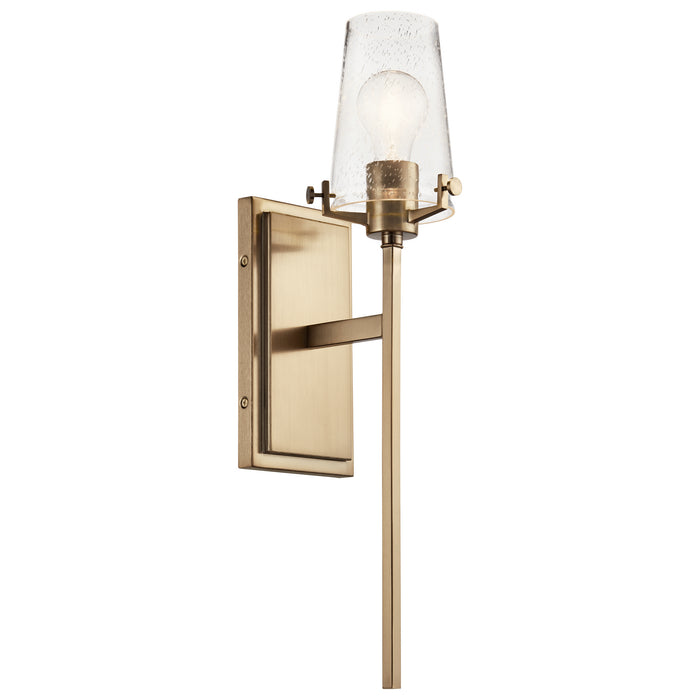 Kichler One Light Wall Sconce with Clear Seeded Glass