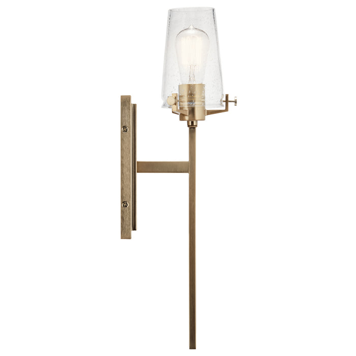 Kichler One Light Wall Sconce with Clear Seeded Glass