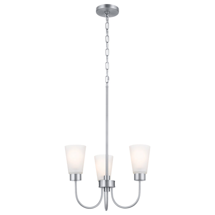 Kichler 18.5 Inch Three Light Chandelier with Clear Satin Etched Glass