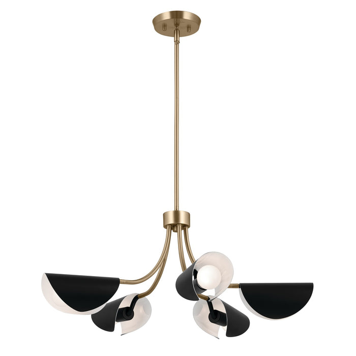 Kichler 29.25 Inch Five Light Convertible Chandelier To Semi Flush Mount