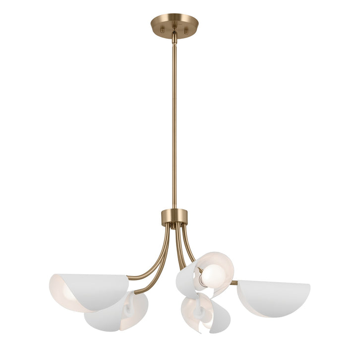 Kichler 29.25 Inch Five Light Convertible Chandelier To Semi Flush Mount