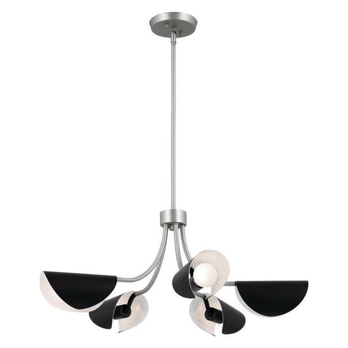 Kichler 29.25 Inch Five Light Convertible Chandelier To Semi Flush Mount