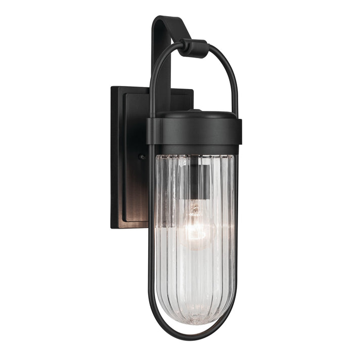 Kichler 19.25 Inch One Light Outdoor Wall Mount In Black Finish with Clear Glass