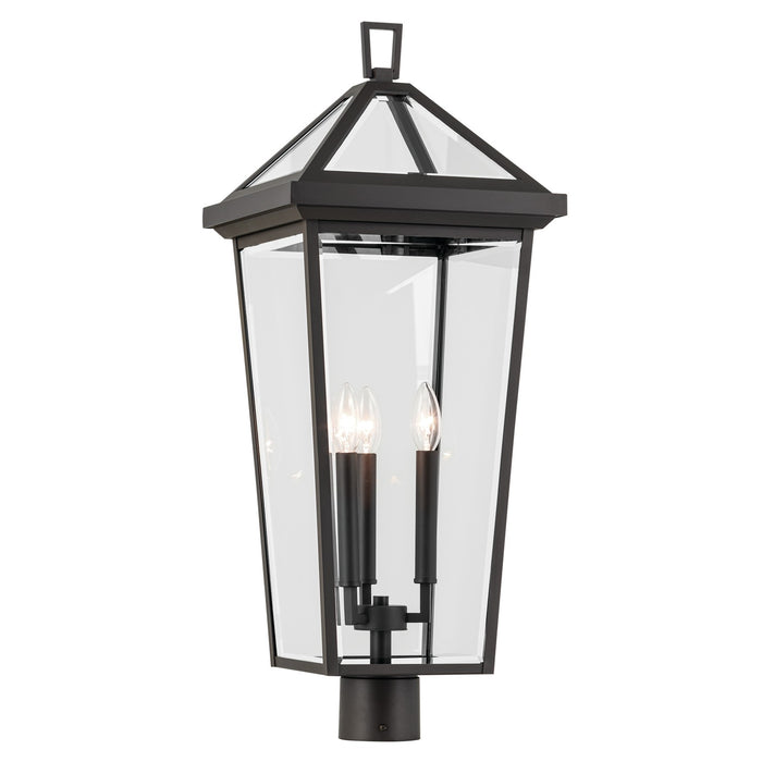 Kichler 28.75 Inch Three Light Outdoor Post Mount with Clear Beveled Glass