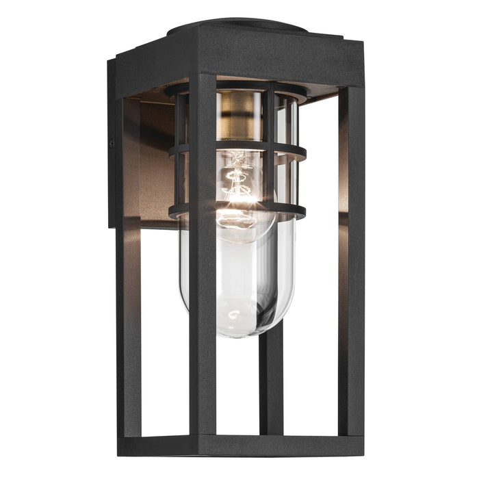 Kichler One Light Outdoor Wall Mount In Black Finish with Clear Glass