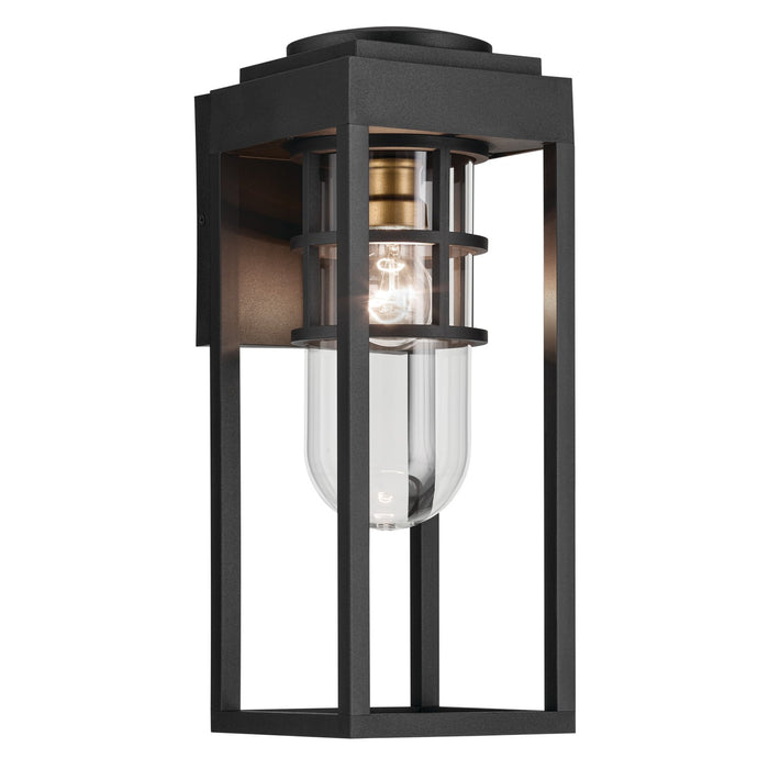 Kichler One Light Outdoor Wall Mount In Black Finish with Clear Glass