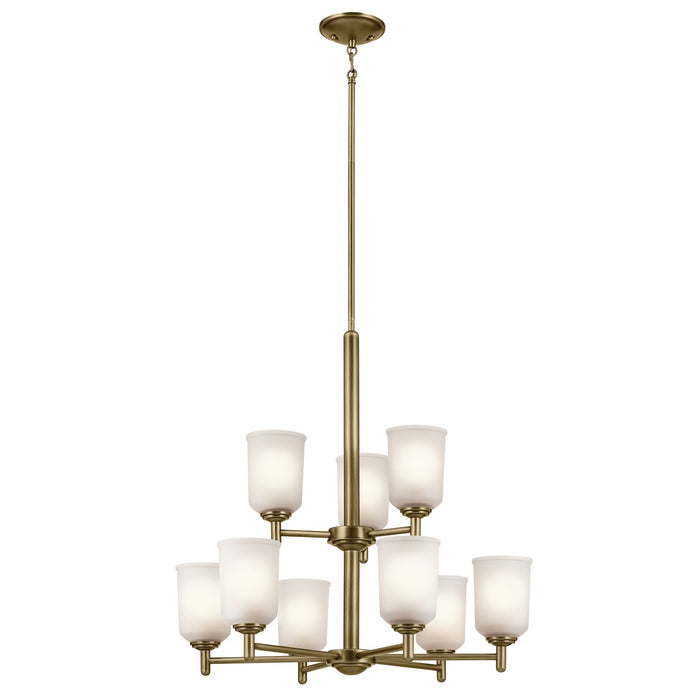 Kichler Nine Light Chandelier with Removable Glass