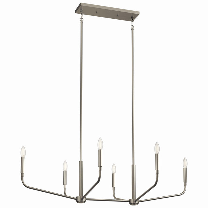 Kichler 17.75 Inch Six Light Linear Chandelier