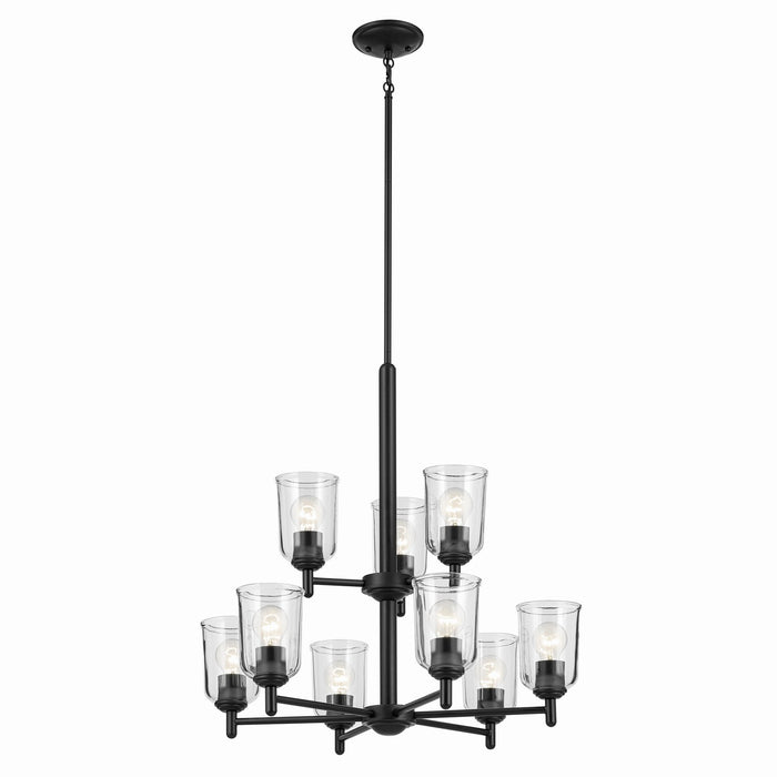 Kichler Nine Light Chandelier with Removable Glass