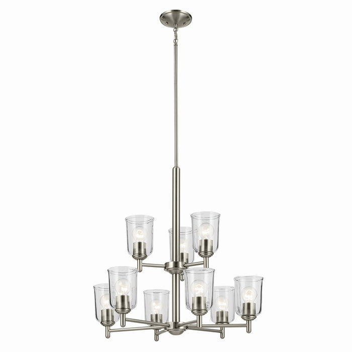 Kichler Nine Light Chandelier with Removable Glass