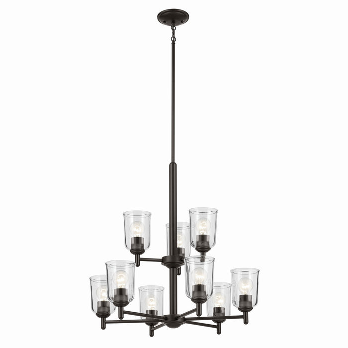 Kichler Nine Light Chandelier with Removable Glass