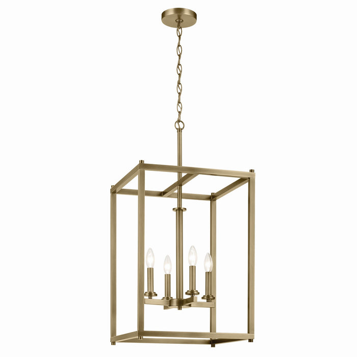 Kichler Four Light Foyer Pendant In Black Finish