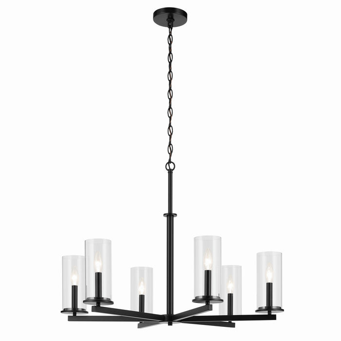 Kichler Six Light 2 Tier Chandelier with Durable Steel Frame