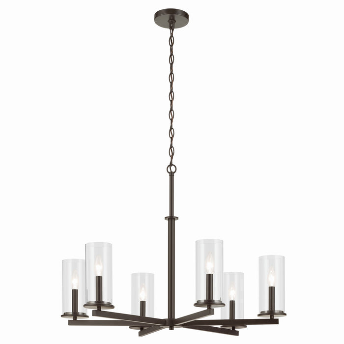 Kichler Six Light 2 Tier Chandelier with Durable Steel Frame