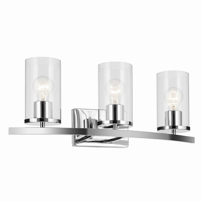 Kichler Three Light Vanity with Removable Glass & Durable Steel Frame