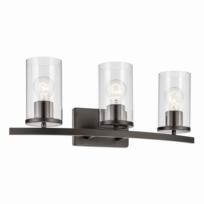 Kichler Three Light Vanity with Removable Glass & Durable Steel Frame